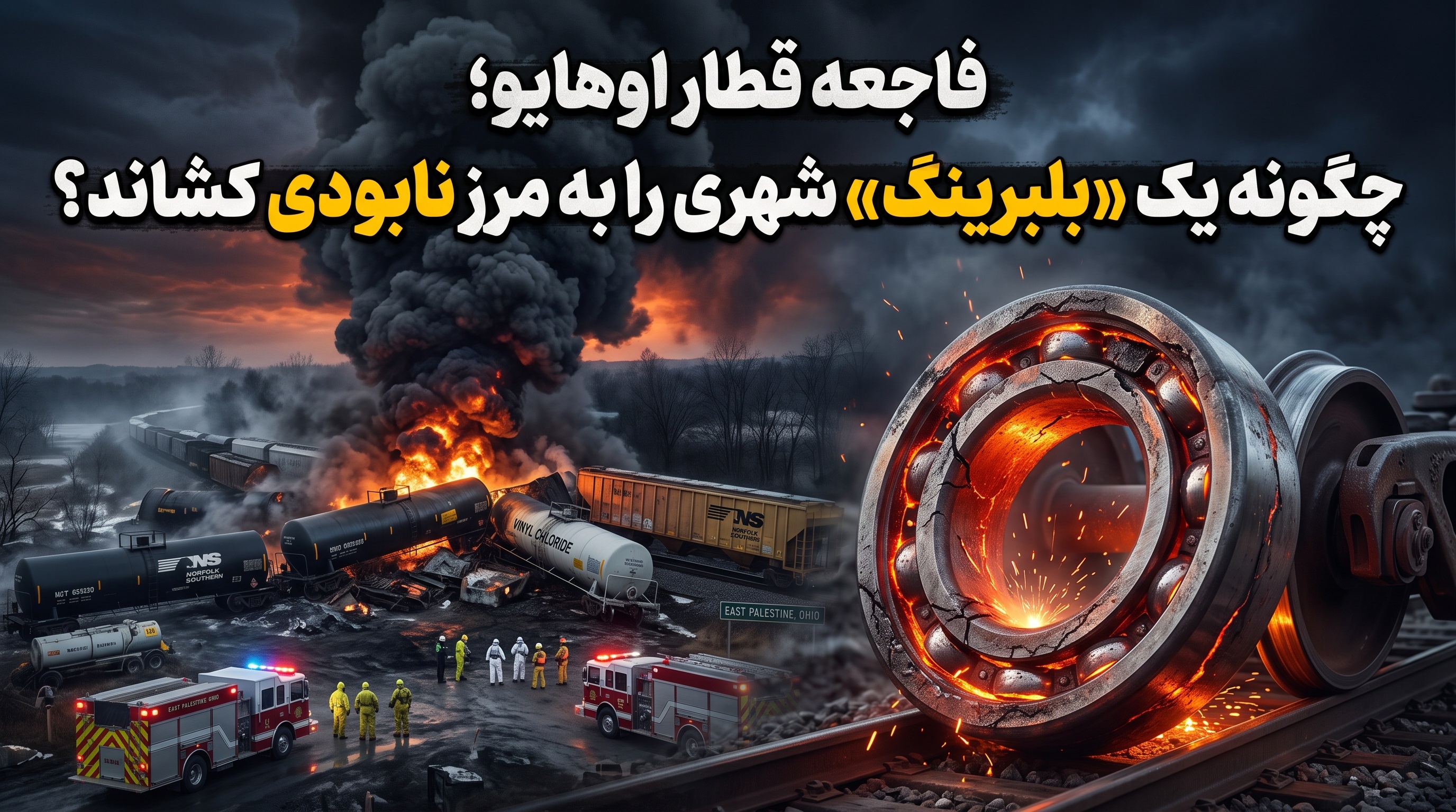 فاجعه قطار اوهایو؛ چگونه یک «بلبرینگ» شهری را به مرز نابودی کشاند؟