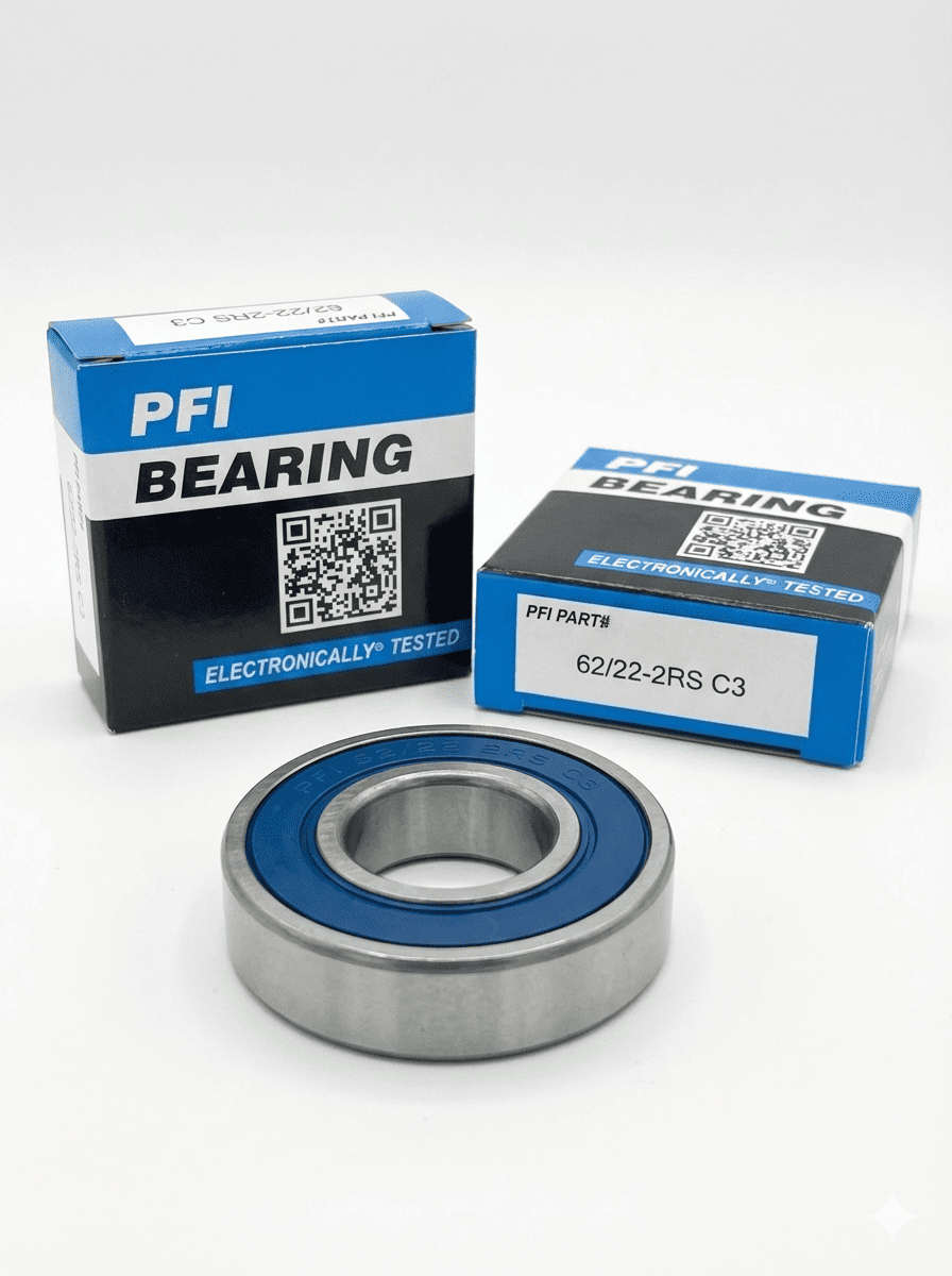 بلبرینگ شفت اصلی گیربکس تیبا/ساینا، پراید یورو 4 و ماشین‌آلات نساجی برند PFI کد 62/22 2RS C3