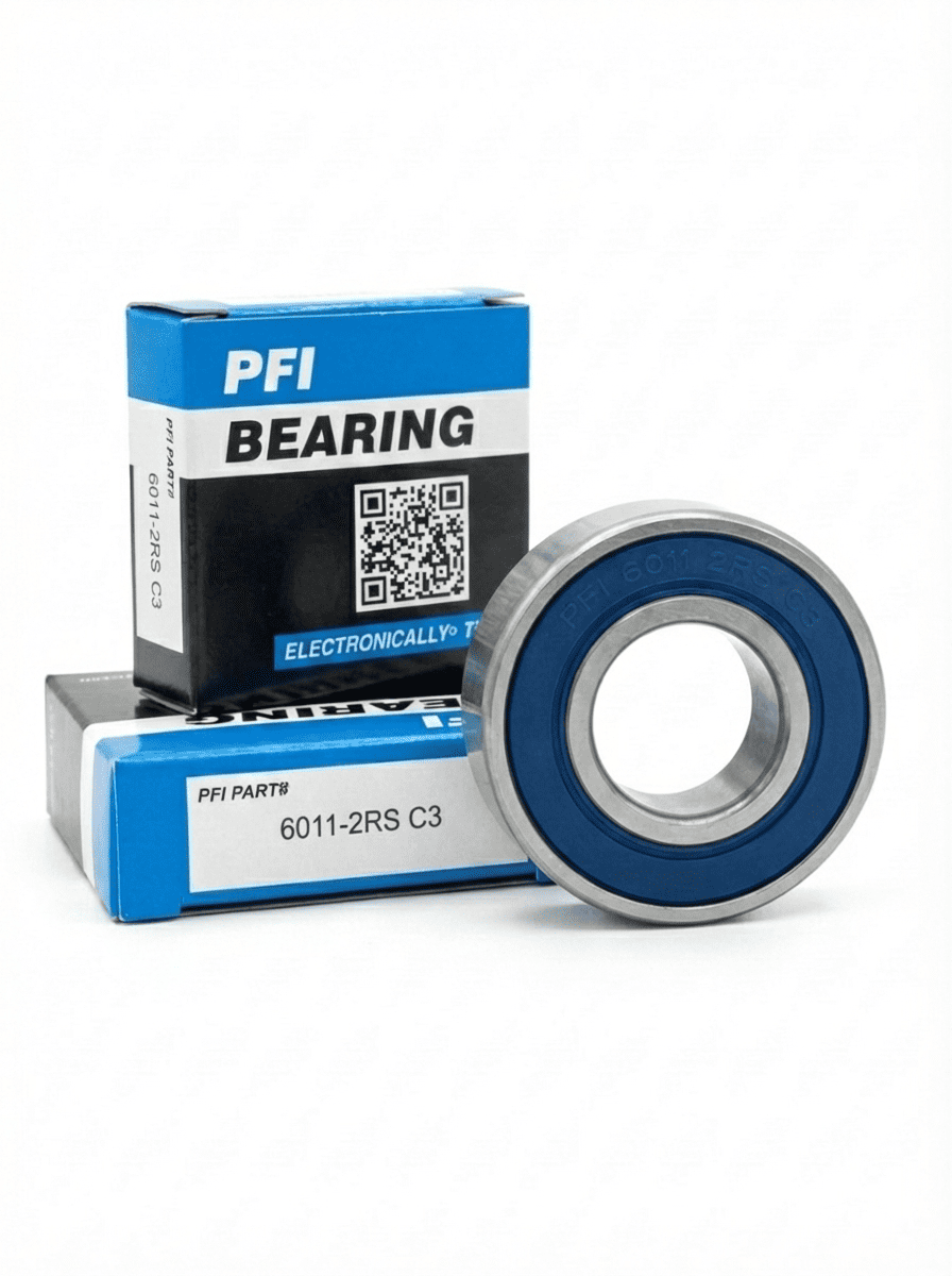 بلبرینگ الکتروموتورهای صنعتی، شفت PTO تراکتور و گیربکس‌های صنعتی برند PFI کد 6011 2RS C3