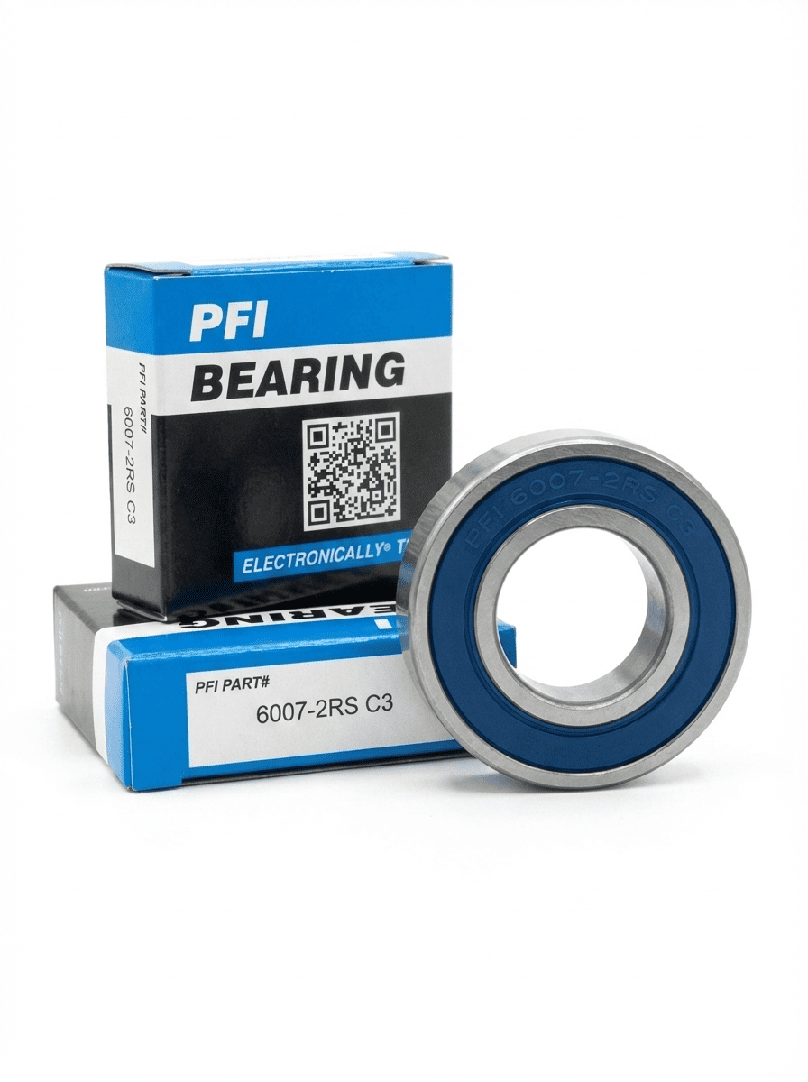 بلبرینگ ماشین‌آلات نساجی، الکتروموتور و دستگاه چاپ برند PFI کد 6007 2RS C3