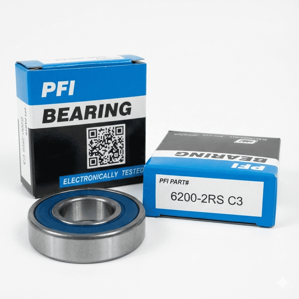 بلبرینگ دینام موتورسیکلت، پنکه صنعتی و استارترهای کوچک  برند PFI کد 6200 2RS C3