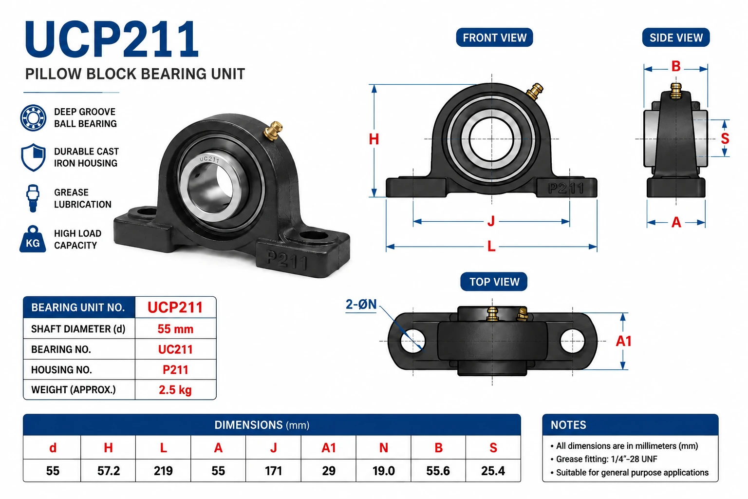 یاتاقان UCP211 چین